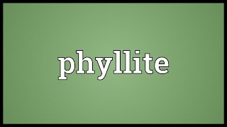 Phyllite Meaning [upl. by Portwin]