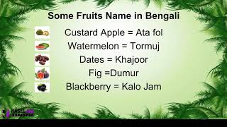 Learn Bengali Speaking Through English  Bangladesh language  Bangla Fruits Name  Words [upl. by Analaf]