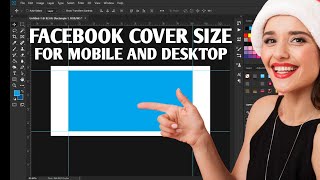 Facebook cover photo size for desktop and mobile in Photoshop 2022  FB cover size [upl. by Yruama]