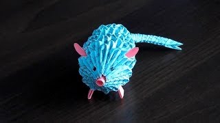 How to make a paper mouse a rat 3D origami tutorial instruction [upl. by Adiuqram951]