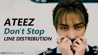 ATEEZ  Dont Stop  Line Distribution Color Coded [upl. by Eelarol70]