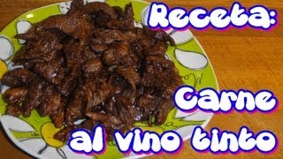 Receta Carne al vino tinto ✿ xiqittina ✿ [upl. by Wooster611]