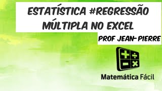 Regressão Linear Múltipla no Excel [upl. by Emoryt]