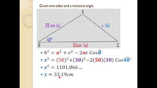 8 6 Trig in 2D When and how to use Cosine Rule [upl. by Strader569]