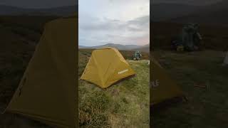 The brand new Firemaple tropic tent In use in wild wind wildcamping firemaple cheviots sunset [upl. by Melliw]