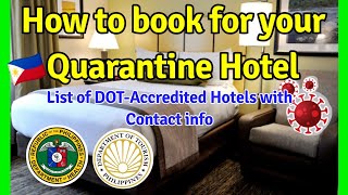 Arriving in the Philippines Book for your Quarantine List of Hotels  Contact Info [upl. by Solohcin]