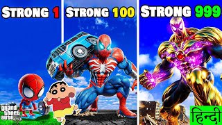 Shinchan Upgrading Weak Spiderman Into Strongest Spiderman In GTA 5 [upl. by Aym]