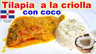 TILAPIA A LA CRIOLLA CON COCO [upl. by Akinaj196]