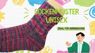 Sockenmuster unisex  ideal für Herrensocken [upl. by Suitangi]