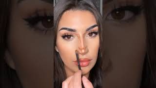 Maquillage coutouring pour affiner son nez  NOSE CONTOURING TUTORIAL shorts youtubeshorts [upl. by Gilud]