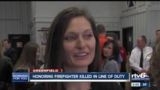 Greendfield firefighter honored Sunday [upl. by Meehyrb]