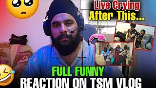 FULL FUNNY REACTION ON TSM VLOG 🤣  LIVE CRYING AFTER THIS ☹️💔  godlike jonathan [upl. by Ellehcirt]