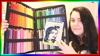 PRISMACOLOR PENCIL CASE REVIEW  Pop art comic girl timelapse drawing [upl. by Brody]