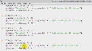 Ejercicio de desglose en billetes y monedas en Python [upl. by Lihp]