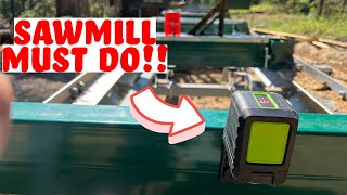 Laser level sawmill on trailer [upl. by Ltihcox449]