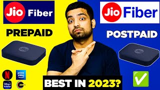 Jio Fiber Prepaid Vs Postpaid ⚡️ Which Is Best  Plans Installation Charges OTT Speed  2023 [upl. by Davis]