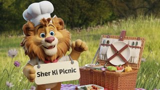 🌳jangle me leo🦁sher ki picnic 🍲🍗😋  जंगल में शेर की पीक नीक  🥳 [upl. by Antrim]