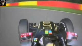 F1 2015 Belgium Grand Prix Pastor Maldonado Crash [upl. by Ynnahc489]