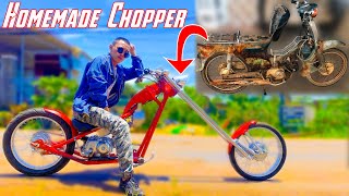 Build a Chopper Motorcycle from an old Super Cub  Restoring old Super Cub [upl. by Sucerdor155]