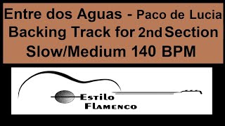 Backing Track Entre Dos Aguas Pt2 Slow  Paco de Lucia  Flamenco Guitar Rumba See Description [upl. by Ramalahs]