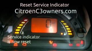 Reset Service Indicator on Citroen C3 [upl. by Ezirtaeb]