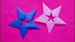 how to make a paper ninja star with sticky notes  For Home Decoration [upl. by Namas]