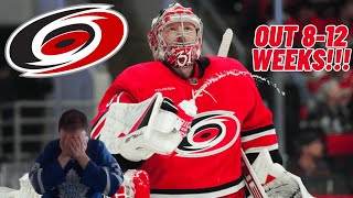 FREDERIK ANDERSEN OUT 812 WEEKS FOR CAROLINA HURRICANES SWEDISH [upl. by Icyak]