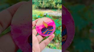 Diya 🪔 painting on glass ytshorts art glasspainting diya [upl. by Isman]