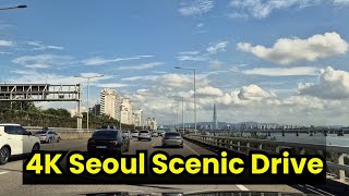 4K Seoul Scenic Drive Along the Han River from Yongsan to Misa Under Clear Skies [upl. by Leanahtan]