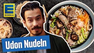 Udon Nudeln  Japanisches Yaki Udon Rezept [upl. by Lombardi]