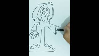 How to Draw GRIM REAPER FROM CARTOON NETWORK shorts drawinglessons drawing [upl. by Riane]