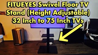 FITUEYES Swivel Floor TV Stand Mount for 3275 inch TVs Review Height Adjustable [upl. by Arlinda]