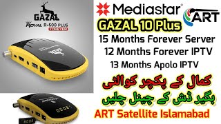 Mediastar GAZAL Forever 10 Plus H265 Internal WiFi Unboxing and Full Review  ART Satellite [upl. by Anaihs]