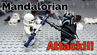 Lego Star Wars Stop Motion  The Mandalorian Attack [upl. by Nerad]