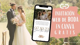 Como hacer una INVITACIÓN de BODA digital con CANVA gratis [upl. by Uwton]