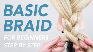 How to Braid Hair For Complete Beginners  Learning the basics 3 Strand Braid Step by Step [upl. by Oneg]