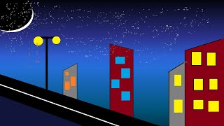 MS Paint Hindi Tutorial Create a Night City View  Art with MS Paint How to Draw in MS Paint [upl. by Lustig]