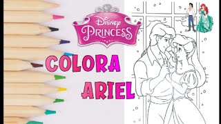 Colorare la principessa ARIEL per il ballo di capodanno Easily how to color Princess Disney ariel [upl. by Nebuer898]