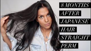 Natural Hair RELAXER Curly Hair to Sleek JAPANESE HAIR STRAIGHTENING  Miami Vlog  MARIA TERESA [upl. by Anej]