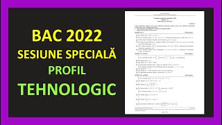 Bacalaureat matematica profil tehnologic 2022 bac mate m2 subiectul 1 2 3 Invata Matematica Usor [upl. by Beffrey]