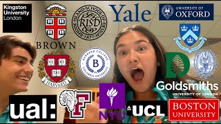 MY 15 COLLEGE REACTIONS IVIES OXFORD BARNARD NYU GEORGETOWN RISD BU UAL GOLDSMITHS [upl. by Odradlig368]