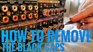 How to remove the black caps on your Denon or Marantz Receiver for Banana Plugs [upl. by Bibeau]