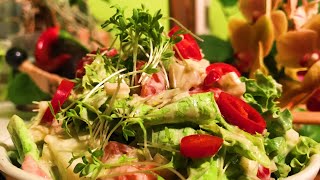 Cress Avocado Tomato Frisée Salad with Garlic Cashew Dressing  Take 3 [upl. by Annawaj]