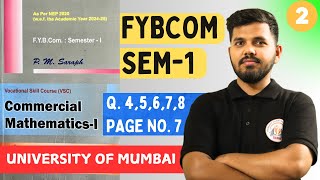 Commercial Mathematics I FYBCOM Semester 1 University of Mumbai part 2 [upl. by Nosmoht515]