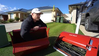 Mowing My Golf Green at 8mm With the Swardman Electra [upl. by Htabmas]