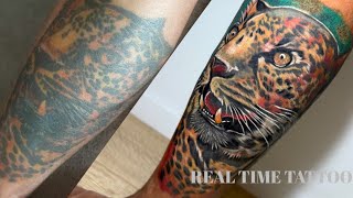 TATTOO REAL TIME I TATTOO COVER UP I TIGER TATTOO [upl. by Ydnor698]