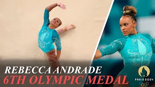 Rebeca Andrade Wins Womens Floor Exercise Gold Biles Takes Silver [upl. by Lapotin]