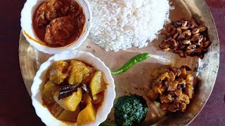 Eating Bhat Dhone Pata Bata Bichi Bhaja Kumro Bhorta Salgomer Dalna amp Dimer Jhol ।। Big Bites [upl. by Os512]