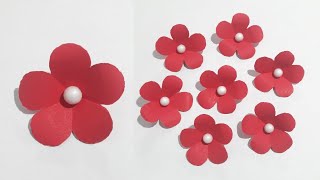 How To Make Paper Flower Easy  Flower Making With Paper  5 Petal Paper Flower [upl. by Malim]