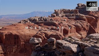 Moab 4K Drone Footage Moab Utah Aerial View Grand County Filmed with DJI Air 3 [upl. by Ahsyekat]